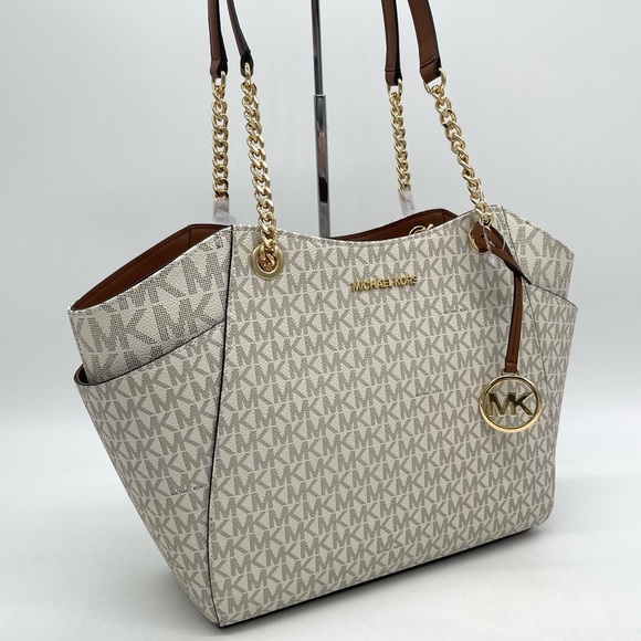 Michael Kors Jet Set Large Signature Logo Shoulder Bag - Picture 2 of 8